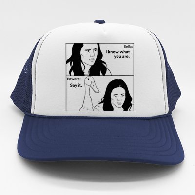 Bella And Edward The Vampire Duck Novelty Design Trucker Hat