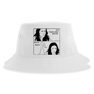 Bella And Edward The Vampire Duck Novelty Design Sustainable Bucket Hat