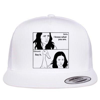 Bella And Edward The Vampire Duck Novelty Design Flat Bill Trucker Hat