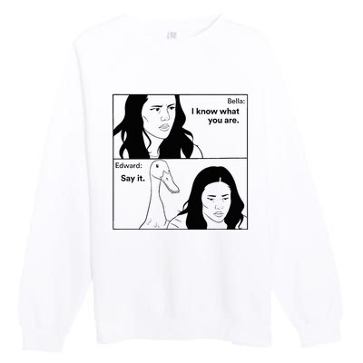 Bella And Edward The Vampire Duck Novelty Design Premium Crewneck Sweatshirt