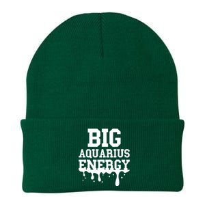 Big Aquarius Energy Women Zodiac Sign Drip Birthday Knit Cap Winter Beanie