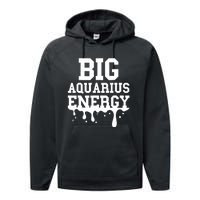 Big Aquarius Energy Women Zodiac Sign Drip Birthday Performance Fleece Hoodie