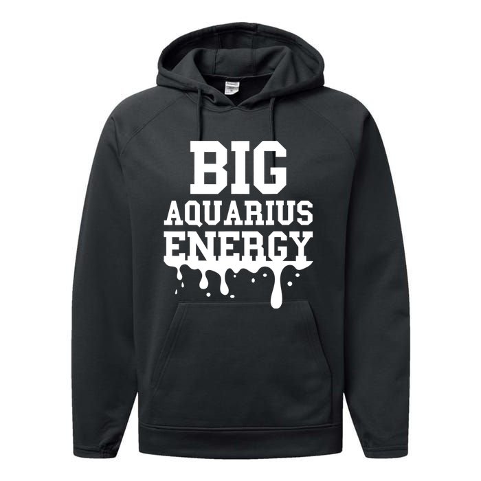 Big Aquarius Energy Women Zodiac Sign Drip Birthday Performance Fleece Hoodie