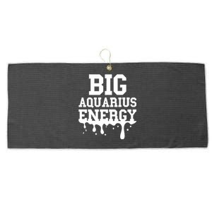 Big Aquarius Energy Women Zodiac Sign Drip Birthday Large Microfiber Waffle Golf Towel