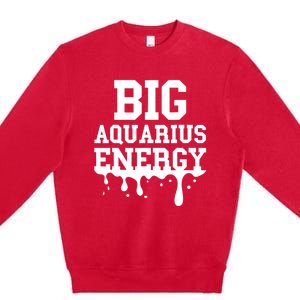 Big Aquarius Energy Women Zodiac Sign Drip Birthday Premium Crewneck Sweatshirt