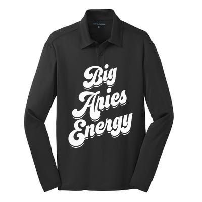 Big Aries Energy Zodiac Sign Aries Season Horoscope Silk Touch Performance Long Sleeve Polo