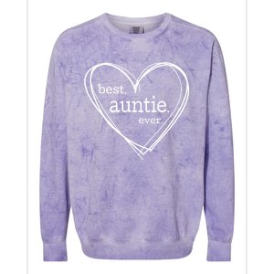 Best Auntie Ever Gift Mothers Day White Heart Colorblast Crewneck Sweatshirt