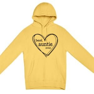 Best Auntie Ever Gift Mothers Day White Heart Premium Pullover Hoodie