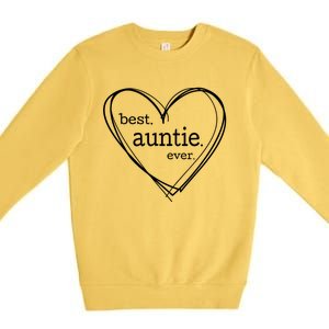 Best Auntie Ever Gift Mothers Day White Heart Premium Crewneck Sweatshirt