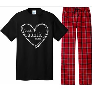 Best Auntie Ever Gift Mothers Day White Heart Pajama Set