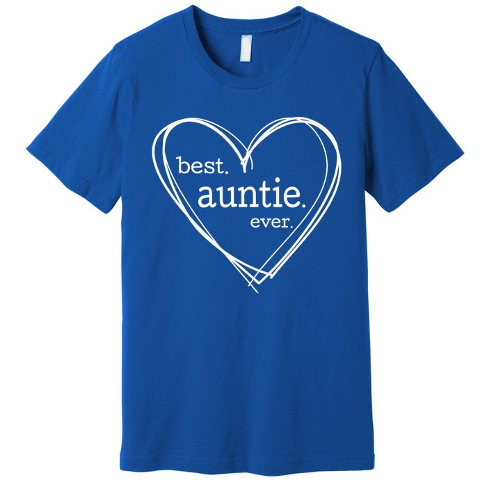 Best Auntie Ever Gift Mothers Day White Heart Premium T-Shirt