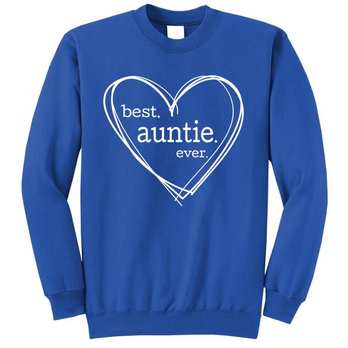 Best Auntie Ever Gift Mothers Day White Heart Tall Sweatshirt