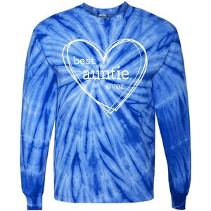 Best Auntie Ever Gift Mothers Day White Heart Tie-Dye Long Sleeve Shirt