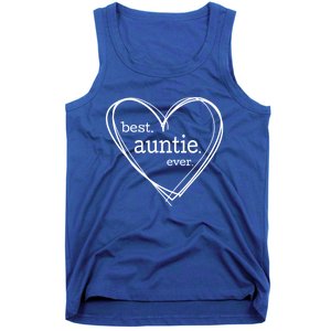 Best Auntie Ever Gift Mothers Day White Heart Tank Top