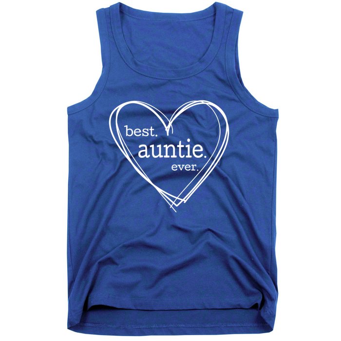 Best Auntie Ever Gift Mothers Day White Heart Tank Top