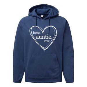 Best Auntie Ever Gift Mothers Day White Heart Performance Fleece Hoodie