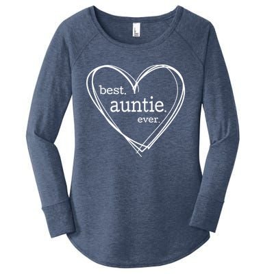 Best Auntie Ever Gift Mothers Day White Heart Women's Perfect Tri Tunic Long Sleeve Shirt