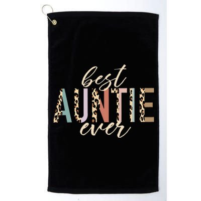 Best Auntie Ever Gifts Aunt Leopard Print Mothers Day Platinum Collection Golf Towel