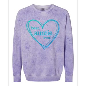 Best Auntie Ever Gift Mothers Day White Heart Colorblast Crewneck Sweatshirt