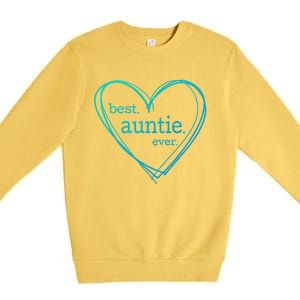 Best Auntie Ever Gift Mothers Day White Heart Premium Crewneck Sweatshirt