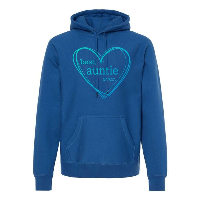 Best Auntie Ever Gift Mothers Day White Heart Premium Hoodie