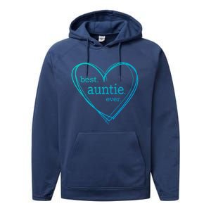 Best Auntie Ever Gift Mothers Day White Heart Performance Fleece Hoodie