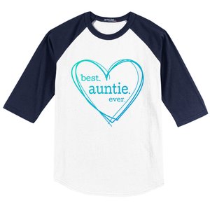 Best Auntie Ever Gift Mothers Day White Heart Baseball Sleeve Shirt