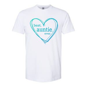 Best Auntie Ever Gift Mothers Day White Heart Softstyle CVC T-Shirt