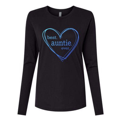 Best Auntie Ever Gift Mothers Day White Heart Womens Cotton Relaxed Long Sleeve T-Shirt