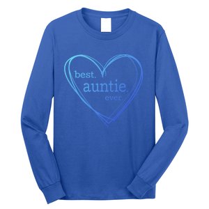 Best Auntie Ever Gift Mothers Day White Heart Long Sleeve Shirt