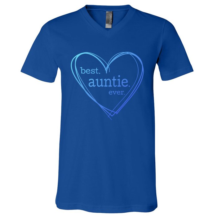 Best Auntie Ever Gift Mothers Day White Heart V-Neck T-Shirt