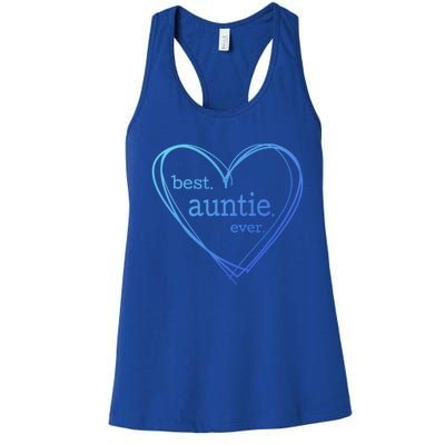 Best Auntie Ever Gift Mothers Day White Heart Women's Racerback Tank