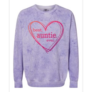 Best Auntie Ever Gift Mothers Day White Heart Colorblast Crewneck Sweatshirt