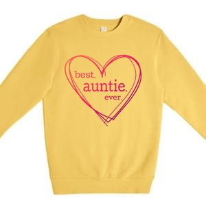 Best Auntie Ever Gift Mothers Day White Heart Premium Crewneck Sweatshirt