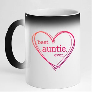 Best Auntie Ever Gift Mothers Day White Heart 11oz Black Color Changing Mug