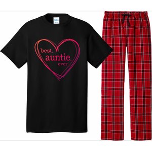 Best Auntie Ever Gift Mothers Day White Heart Pajama Set