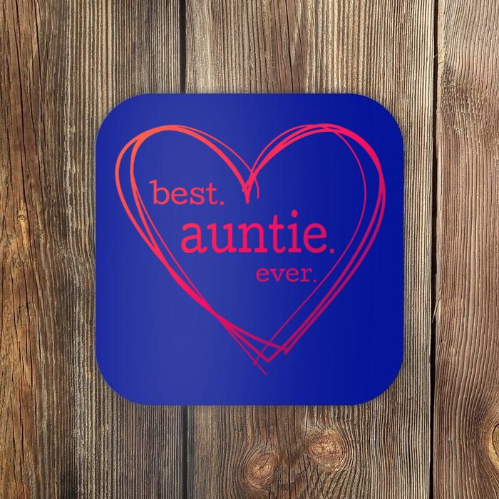 Best Auntie Ever Gift Mothers Day White Heart Coaster