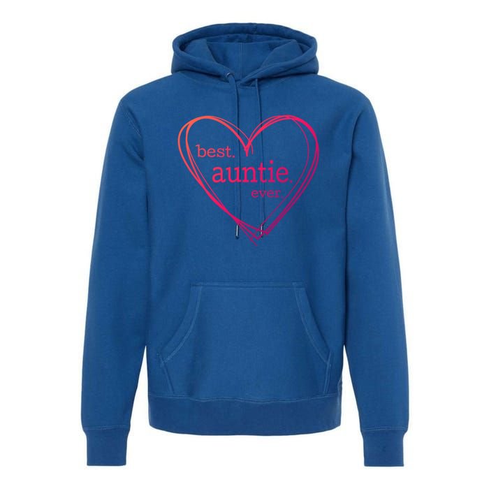 Best Auntie Ever Gift Mothers Day White Heart Premium Hoodie