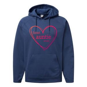 Best Auntie Ever Gift Mothers Day White Heart Performance Fleece Hoodie