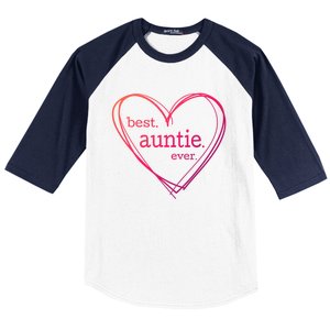 Best Auntie Ever Gift Mothers Day White Heart Baseball Sleeve Shirt