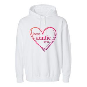 Best Auntie Ever Gift Mothers Day White Heart Garment-Dyed Fleece Hoodie