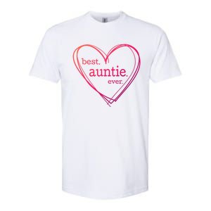 Best Auntie Ever Gift Mothers Day White Heart Softstyle CVC T-Shirt