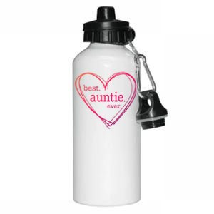 Best Auntie Ever Gift Mothers Day White Heart Aluminum Water Bottle