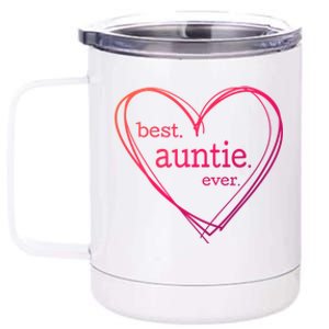 Best Auntie Ever Gift Mothers Day White Heart 12 oz Stainless Steel Tumbler Cup