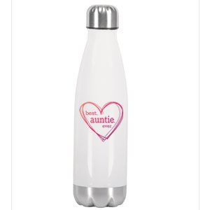 Best Auntie Ever Gift Mothers Day White Heart Stainless Steel Insulated Water Bottle