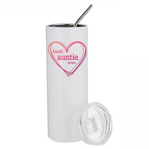 Best Auntie Ever Gift Mothers Day White Heart Stainless Steel Tumbler