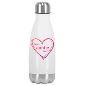 Best Auntie Ever Gift Mothers Day White Heart Stainless Steel Insulated Water Bottle