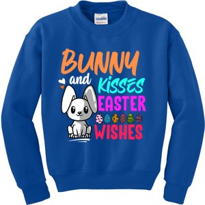 Bunny And Easter Wishes Easter Bunny Lover Gift Kids Sweatshirt