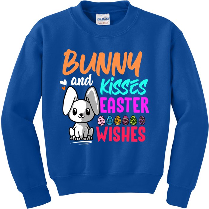 Bunny And Easter Wishes Easter Bunny Lover Gift Kids Sweatshirt