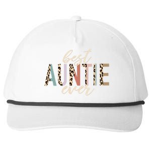 Best Auntie Ever Gifts Aunt Leopard Print Mothers Day Snapback Five-Panel Rope Hat